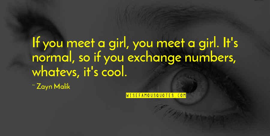 I Am Just A Normal Girl Quotes By Zayn Malik: If you meet a girl, you meet a