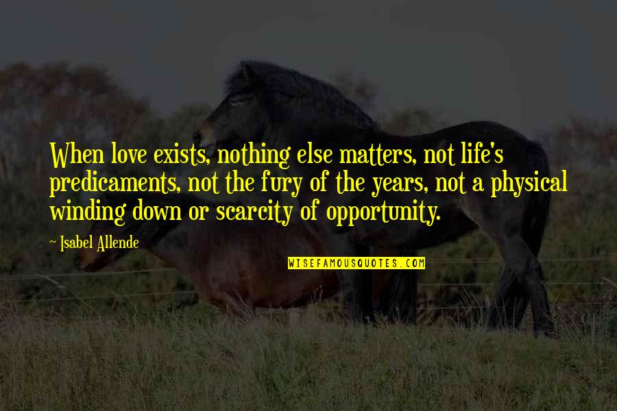 I Am Just Nothing Quotes By Isabel Allende: When love exists, nothing else matters, not life's