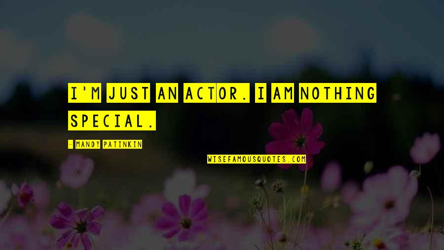 I Am Just Nothing Quotes By Mandy Patinkin: I'm just an actor. I am nothing special.