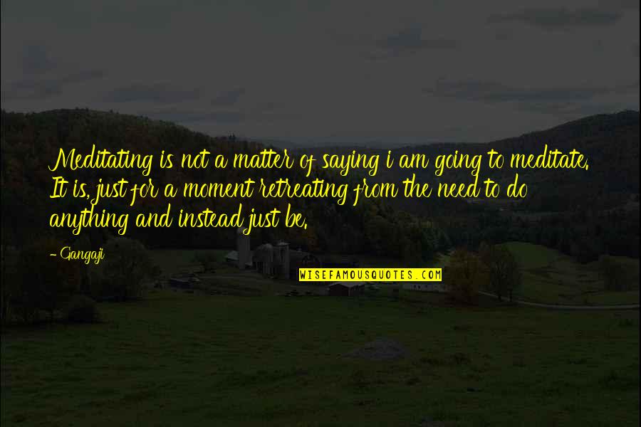 I Am Just Saying Quotes By Gangaji: Meditating is not a matter of saying i I Am Just Saying Quotes By Gangaji: Meditating is not a matter of saying i