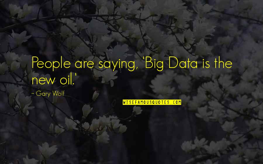 I Am Just Saying Quotes By Gary Wolf: People are saying, 'Big Data is the new