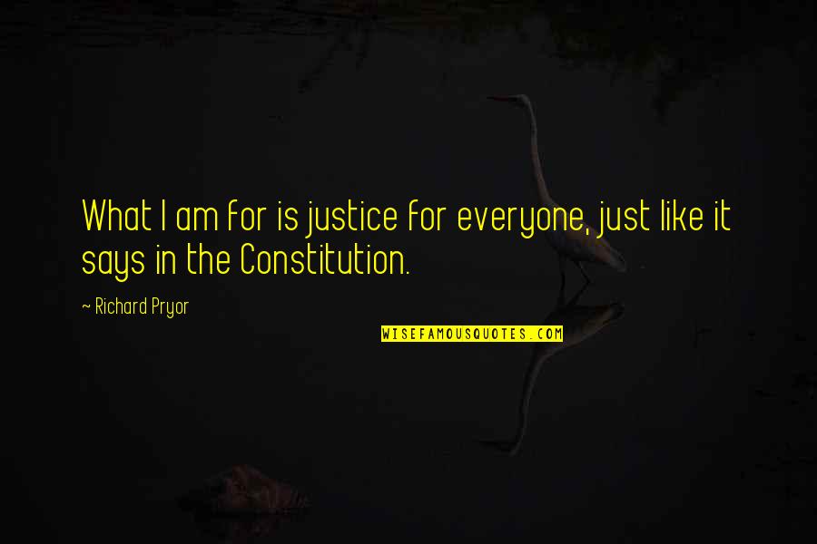 I Am Justice Quotes By Richard Pryor: What I am for is justice for everyone,