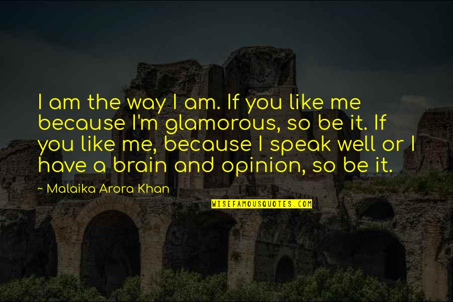 I Am Like A Quotes By Malaika Arora Khan: I am the way I am. If you