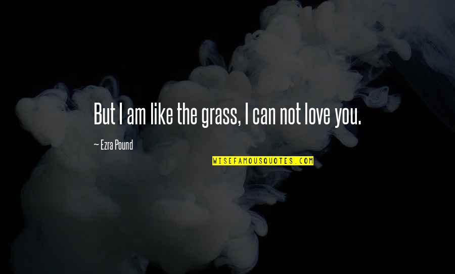I Am Love You Quotes By Ezra Pound: But I am like the grass, I can