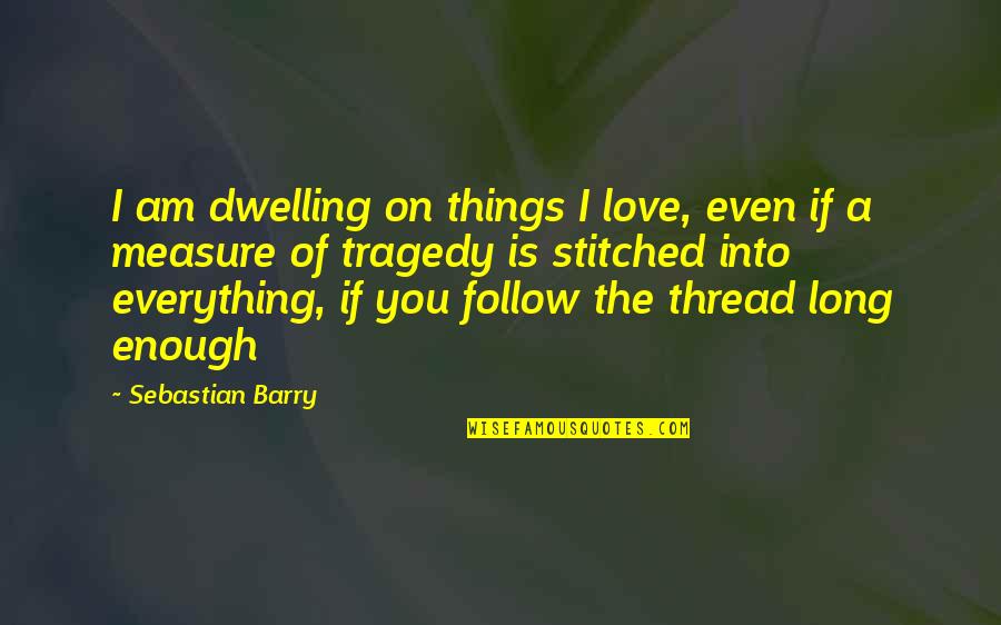 I Am Love You Quotes By Sebastian Barry: I am dwelling on things I love, even