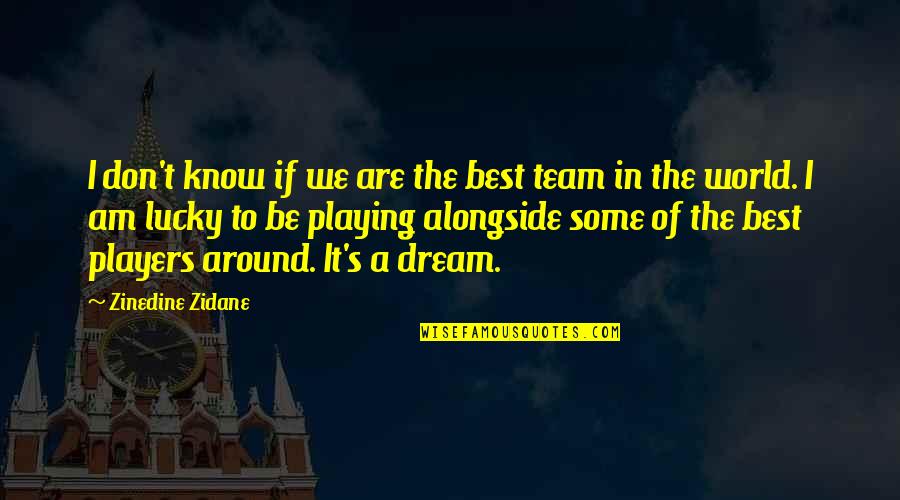 I Am Lucky Quotes By Zinedine Zidane: I don't know if we are the best