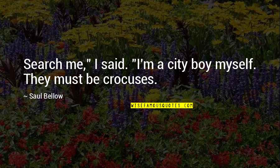 I Am Me Search Quotes By Saul Bellow: Search me," I said. "I'm a city boy