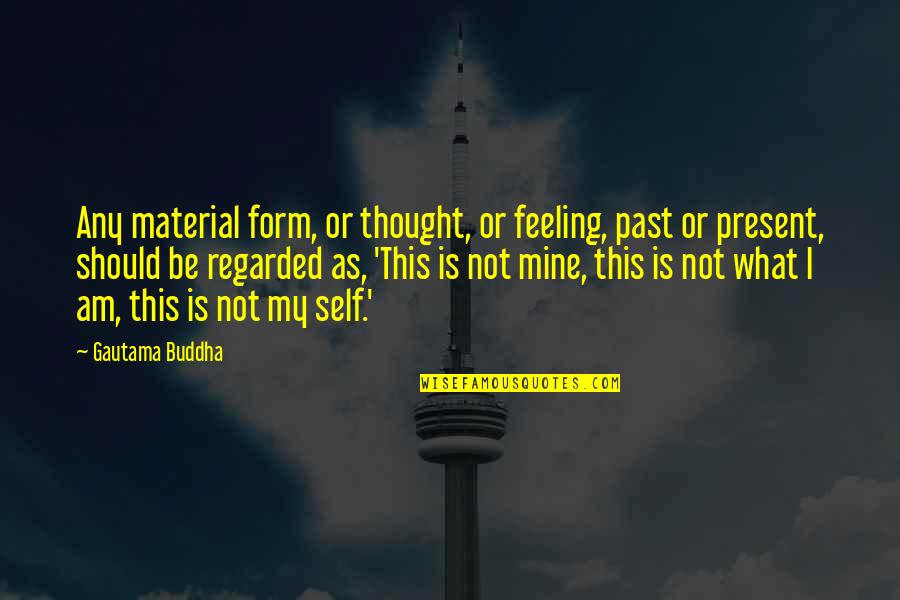 I Am Mine Quotes By Gautama Buddha: Any material form, or thought, or feeling, past
