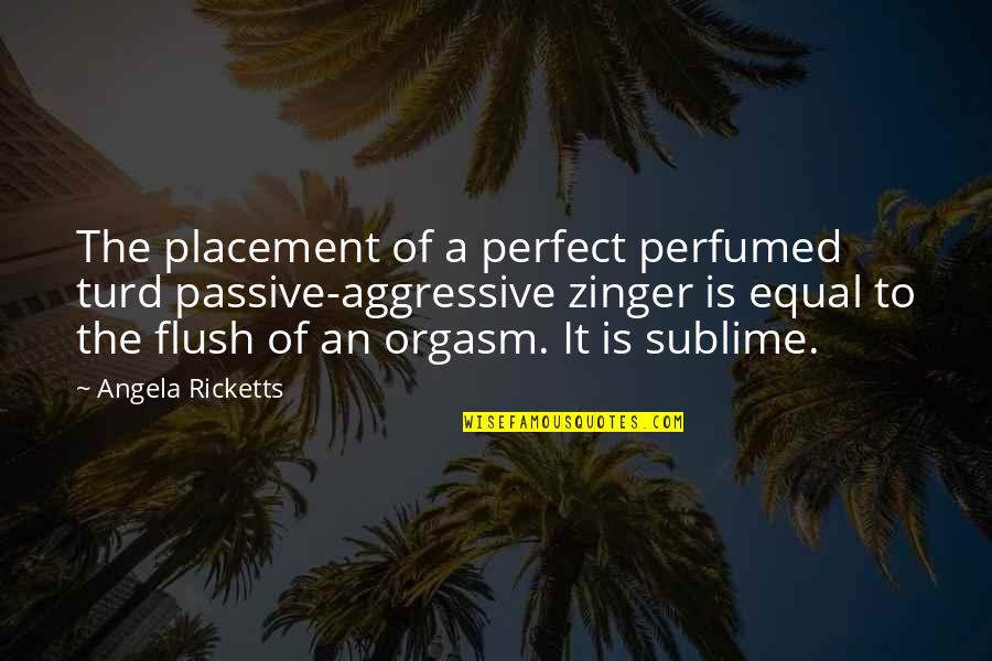 I Am Not A Perfect Wife Quotes By Angela Ricketts: The placement of a perfect perfumed turd passive-aggressive