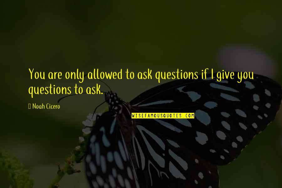 I Am Not Allowed To Give Up Quotes By Noah Cicero: You are only allowed to ask questions if