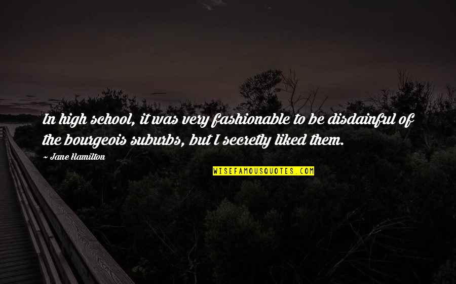 I Am Not Fashionable Quotes By Jane Hamilton: In high school, it was very fashionable to
