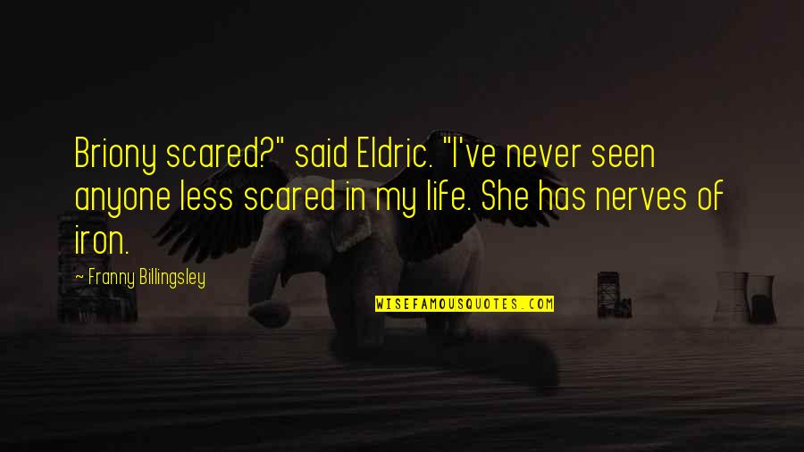 I Am Not Scared Of Anyone Quotes By Franny Billingsley: Briony scared?" said Eldric. "I've never seen anyone