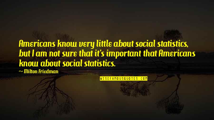 I Am Not Sure Quotes By Milton Friedman: Americans know very little about social statistics, but