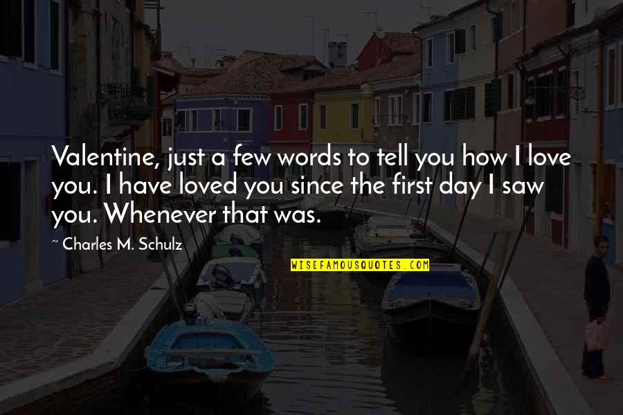 I Am Not Your First Love Quotes By Charles M. Schulz: Valentine, just a few words to tell you