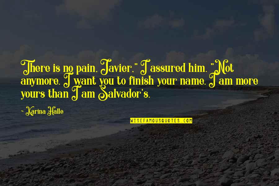 I Am Not Yours Anymore Quotes By Karina Halle: There is no pain, Javier," I assured him.