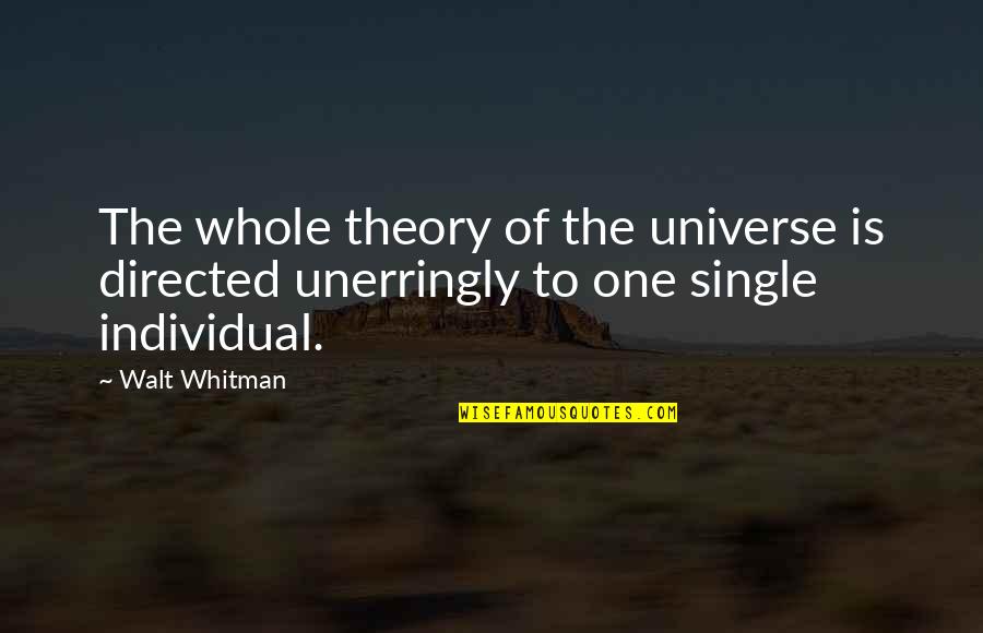 I Am One With The Universe Quotes By Walt Whitman: The whole theory of the universe is directed