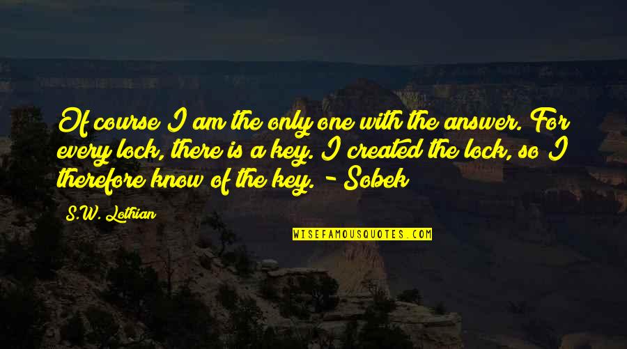 I Am Only One Quotes By S.W. Lothian: Of course I am the only one with