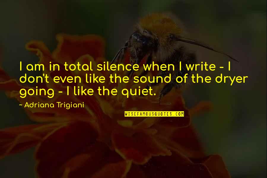 I Am Quiet Quotes By Adriana Trigiani: I am in total silence when I write I Am Quiet Quotes By Adriana Trigiani: I am in total silence when I write