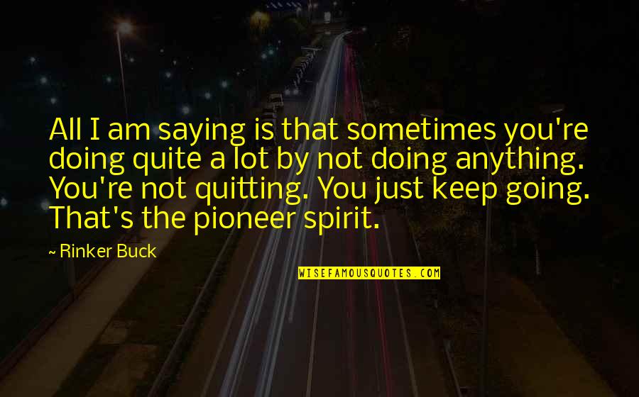 I Am Quitting Quotes By Rinker Buck: All I am saying is that sometimes you're