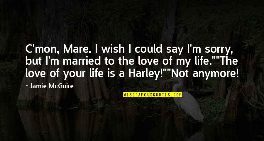 I Am Really Sorry My Love Quotes By Jamie McGuire: C'mon, Mare. I wish I could say I'm