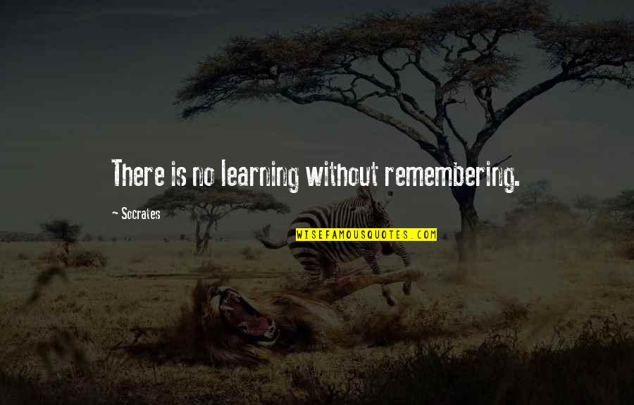 I Am Remembering You Quotes By Socrates: There is no learning without remembering.