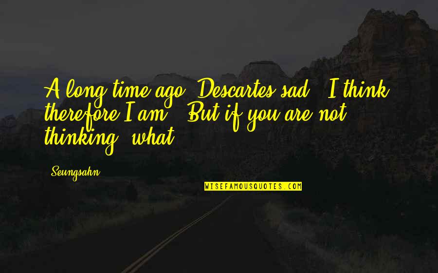 I Am Sad Quotes By Seungsahn: A long time ago, Descartes sad, "I think,