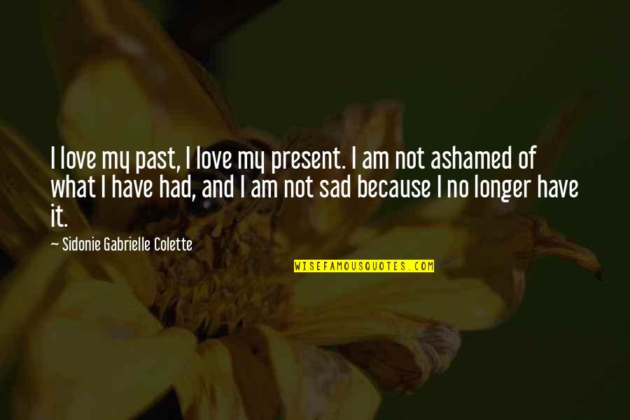 I Am Sad Quotes By Sidonie Gabrielle Colette: I love my past, I love my present.