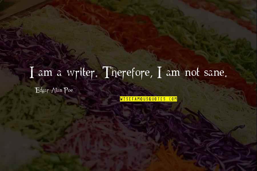 I Am Sane Quotes By Edgar Allan Poe: I am a writer. Therefore, I am not