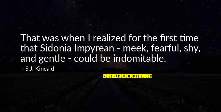 I Am Shy At First Quotes By S.J. Kincaid: That was when I realized for the first