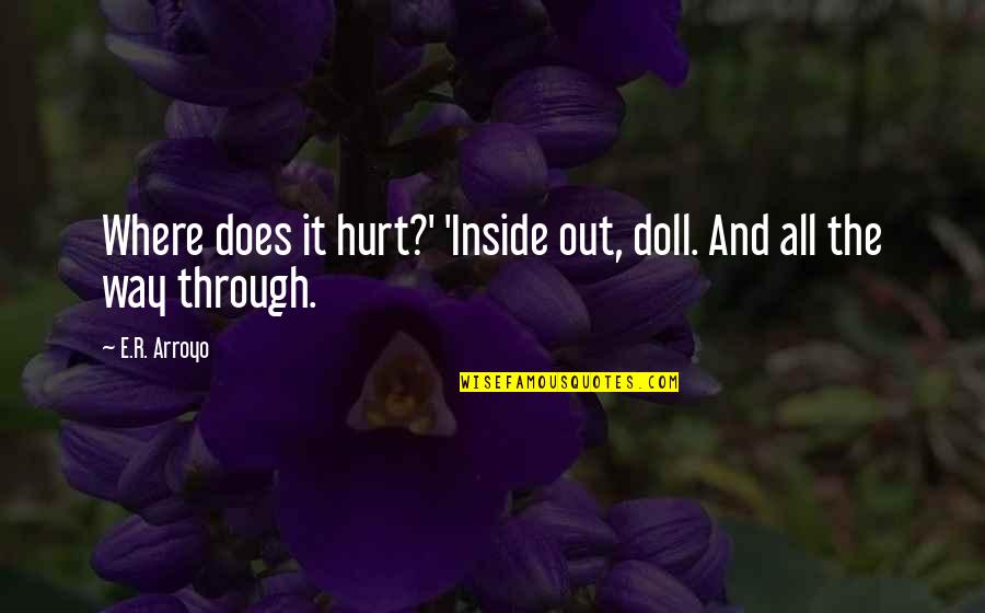 I Am So Hurt Inside Quotes By E.R. Arroyo: Where does it hurt?' 'Inside out, doll. And