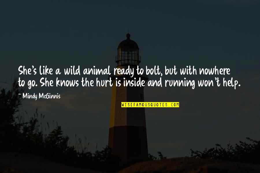 I Am So Hurt Inside Quotes By Mindy McGinnis: She's like a wild animal ready to bolt,