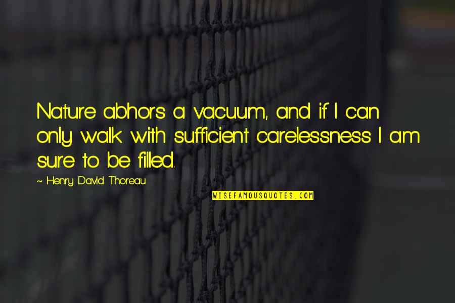 I Am Sufficient Quotes By Henry David Thoreau: Nature abhors a vacuum, and if I can