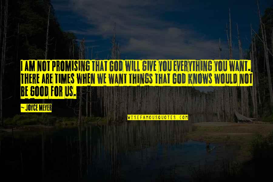 I Am That Good Quotes By Joyce Meyer: I am not promising that God will give