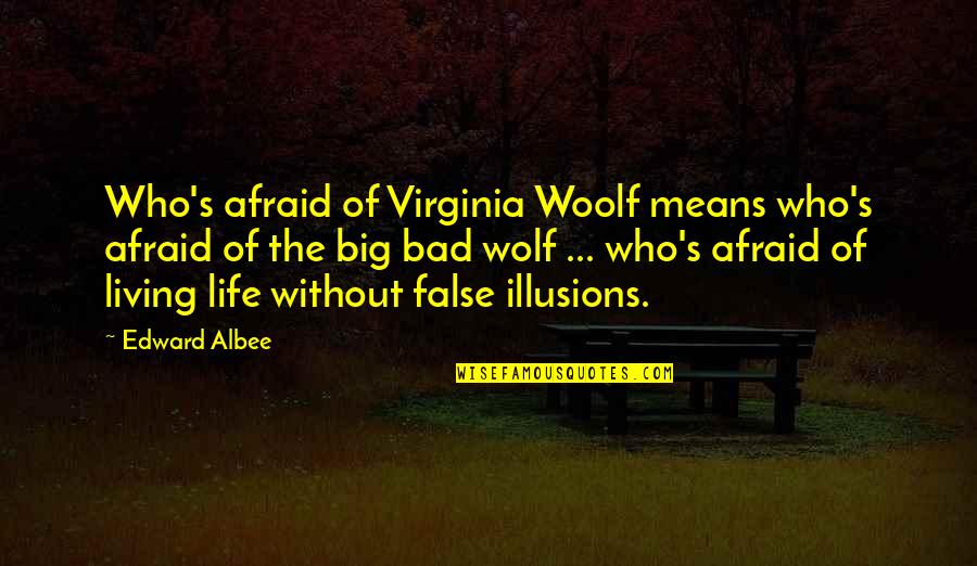 I Am The Bad Wolf Quotes By Edward Albee: Who's afraid of Virginia Woolf means who's afraid