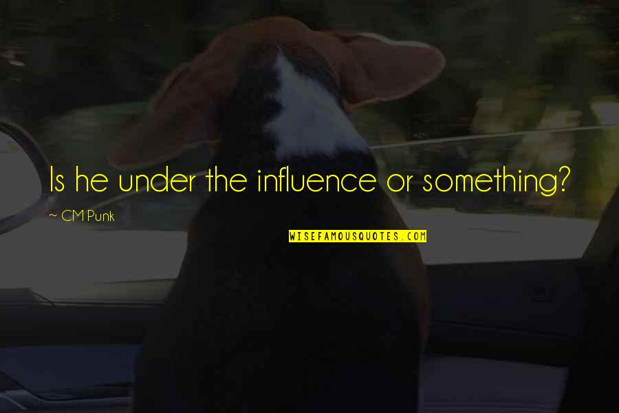 I Am The Influence Quotes By CM Punk: Is he under the influence or something? I Am The Influence Quotes By CM Punk: Is he under the influence or something?