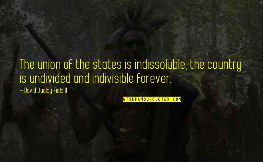 I Am The Night Quote Quotes By David Dudley Field II: The union of the states is indissoluble; the I Am The Night Quote Quotes By David Dudley Field II: The union of the states is indissoluble; the