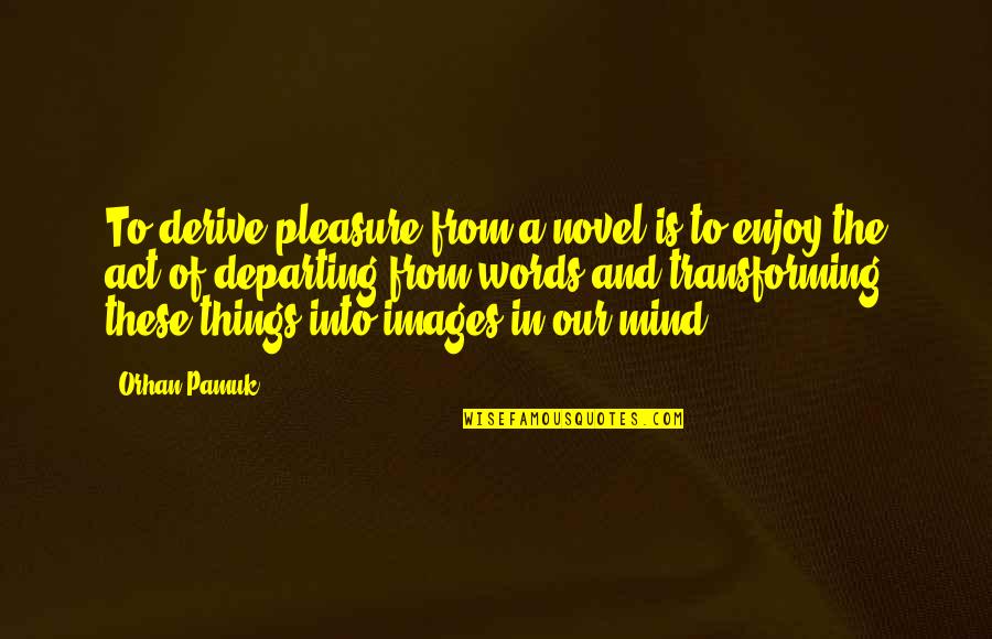 I Am Transforming Quotes By Orhan Pamuk: To derive pleasure from a novel is to