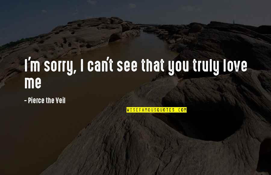 I Am Truly Sorry Quotes By Pierce The Veil: I'm sorry, I can't see that you truly
