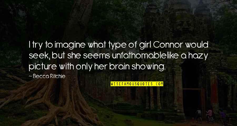 I Am Type Of Girl Quotes By Becca Ritchie: I try to imagine what type of girl I Am Type Of Girl Quotes By Becca Ritchie: I try to imagine what type of girl