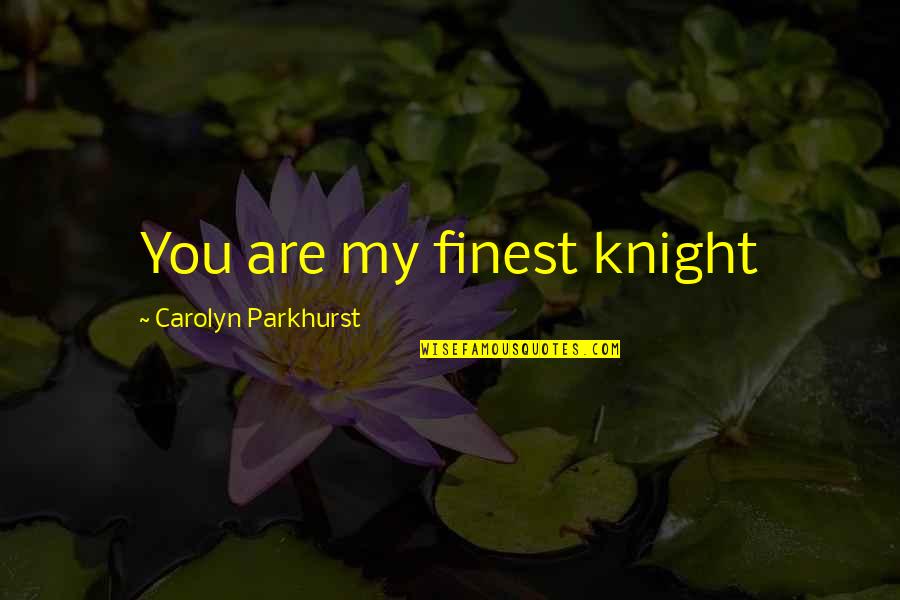 I Am Useless Person Quotes By Carolyn Parkhurst: You are my finest knight