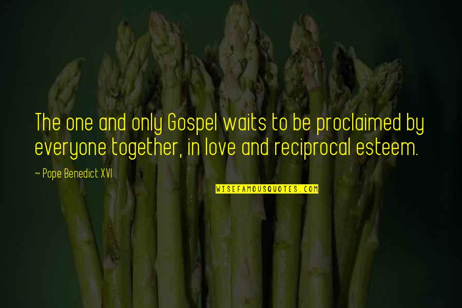 I Am Waiting Love Quotes By Pope Benedict XVI: The one and only Gospel waits to be