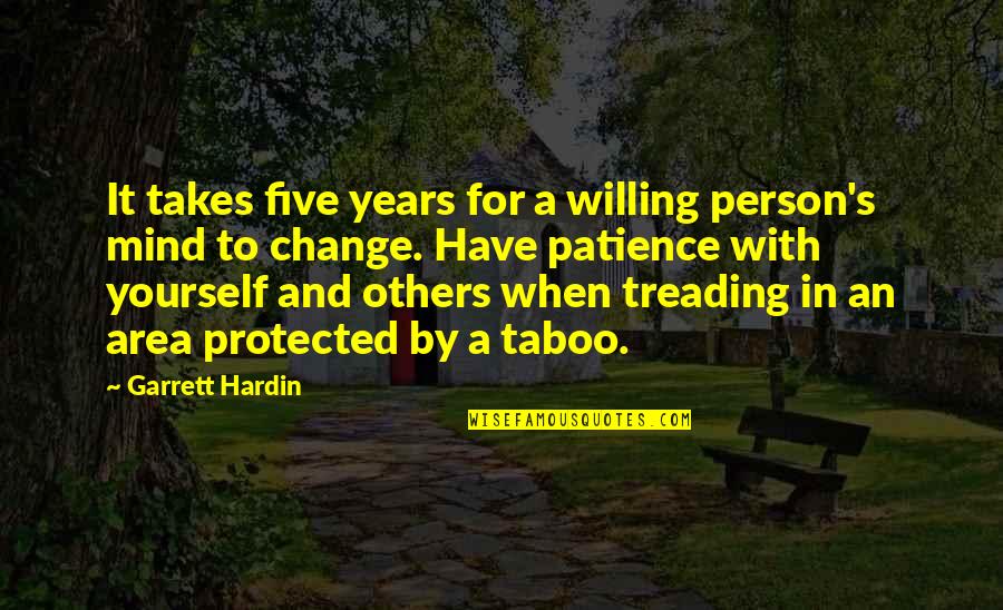 I Am Willing To Change Quotes By Garrett Hardin: It takes five years for a willing person's