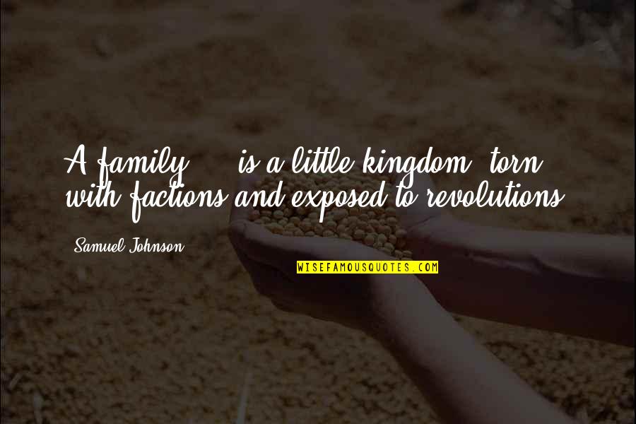 I Appreciate You Business Quotes By Samuel Johnson: A family ... is a little kingdom, torn