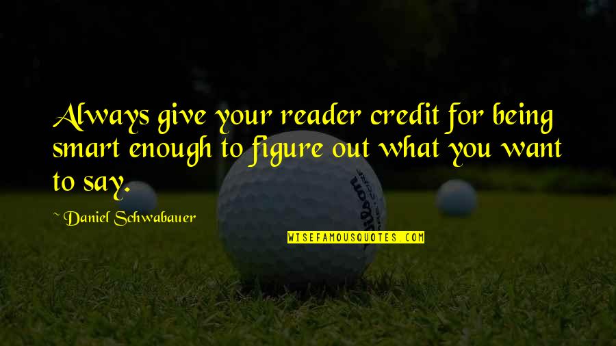 I Appreciate Your Thoughtfulness Quotes By Daniel Schwabauer: Always give your reader credit for being smart