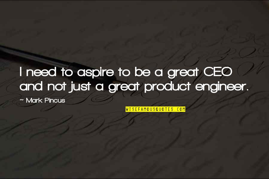 I Aspire Quotes By Mark Pincus: I need to aspire to be a great