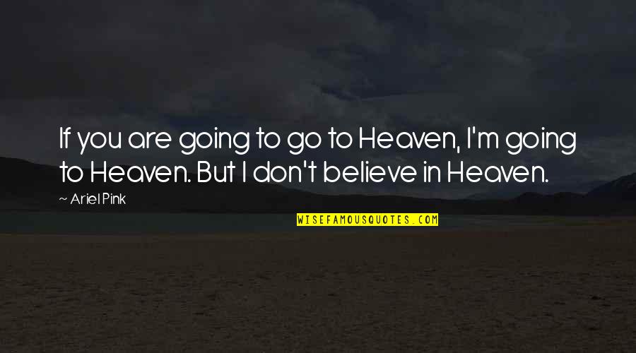I Believe In Pink Quotes By Ariel Pink: If you are going to go to Heaven,
