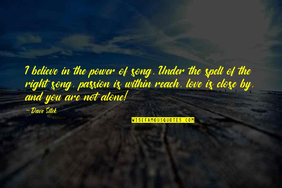 I Believe In You Quotes By Dave Sitek: I believe in the power of song. Under