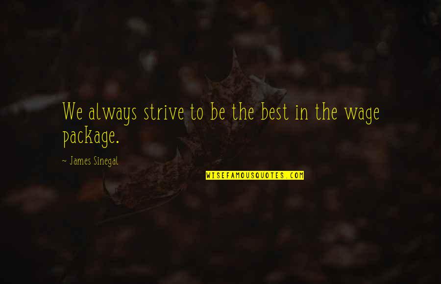I Believed Every Word You Said Quotes By James Sinegal: We always strive to be the best in