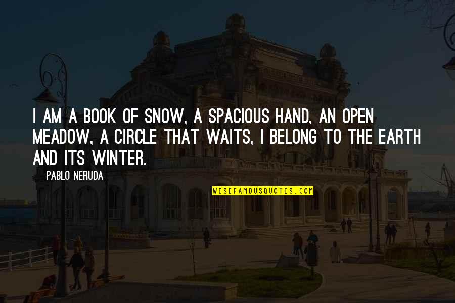 I Belong Quotes By Pablo Neruda: I am a book of snow, a spacious