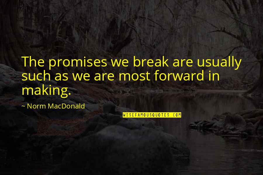 I Break Your Promise Quotes By Norm MacDonald: The promises we break are usually such as